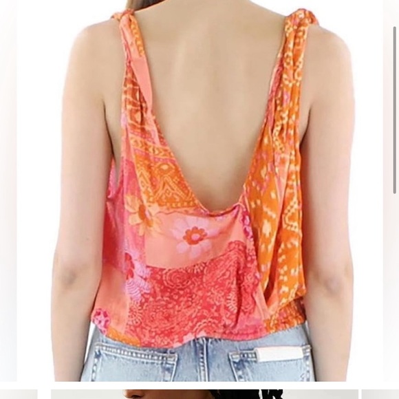 NWOT Free People Tied To You Tank - Lemonade Combo- size Small - Picture 3 of 9